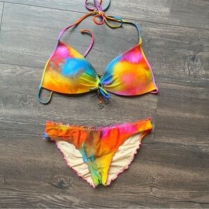 Luli Fama tie dye bikini set